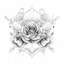 coffin filled with flowers tattoo design idea