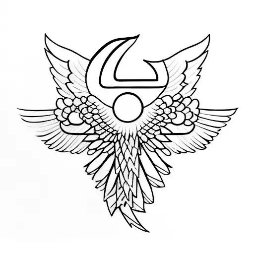 phoenix, fly, minimalism, wide lines, easy, only black, tattoo design idea