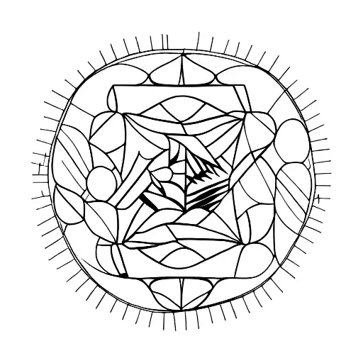 A blackwork silhouette of a crowd at Tomorrowland tattoo design idea