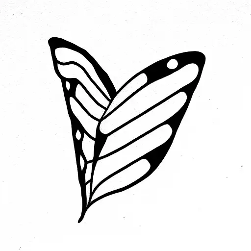 simple Butterfly with letters M and D  tattoo design idea