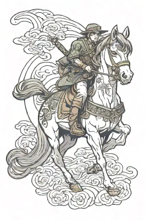 Link riding Epona tattoo design idea