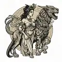 Zues with Hera standing together tattoo design idea