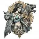 Zues with Hera standing together tattoo design idea
