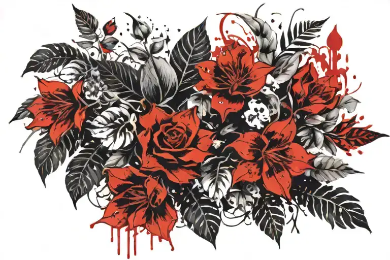 trash polka plants  tattoo design idea