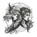 Gemini Virgo tattoo design idea