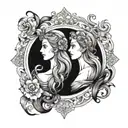 Gemini Virgo tattoo design idea