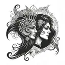 Gemini Virgo tattoo design idea