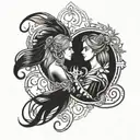 Gemini Virgo tattoo design idea
