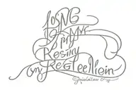 'losing my religion' in dainty font going down the arm tattoo design idea