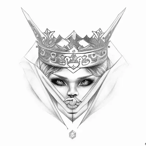 king and queen design with letters Bayani Adelina tattoo design idea