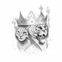 king and queen design with letters Bayani Adelina tattoo design idea