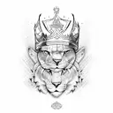 king and queen design with letters Bayani Adelina tattoo design idea