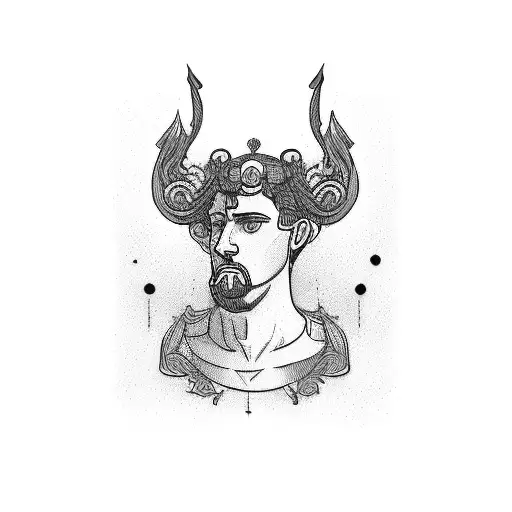 Illustration of a stoic virtue or principle tattoo design idea