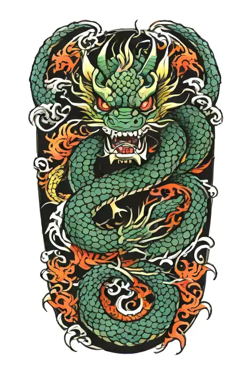 Dragon in colour tattoo tattoo design idea