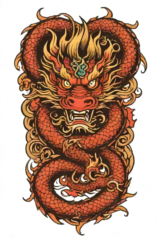 Dragon in colour tattoo tattoo design idea