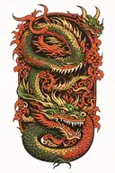 Dragon in colour tattoo tattoo design idea