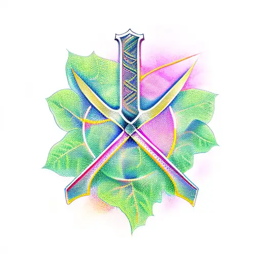 sword  ,vine,  Christian cross tattoo design idea