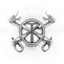  sword with Christian cross as the handle tattoo design idea