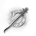  sword with Christian cross as the handle tattoo design idea