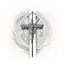  sword with Christian cross as the handle tattoo design idea