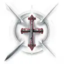  sword with Christian cross as the handle tattoo design idea
