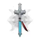  sword with Christian cross as the handle tattoo design idea