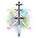  sword with Christian cross as the handle tattoo design idea