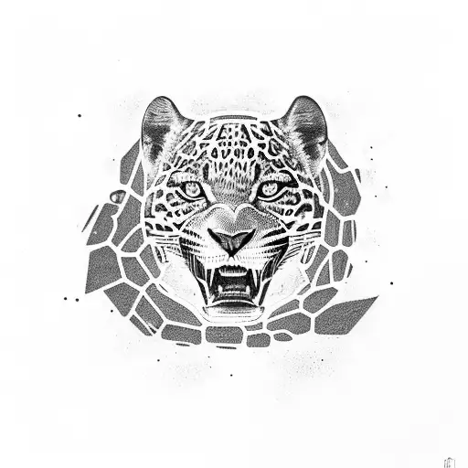 jaguar breaking chain tattoo design idea