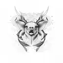 coração com a letra m e g tattoo design idea