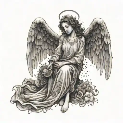 angel fall tattoo design idea