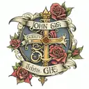 john 3:16 bible verse tattoo design idea