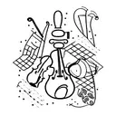 baking equipment and violin  tattoo design idea