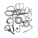baking equipment and violin  tattoo design idea
