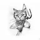 baking equipment and violin  tattoo design idea