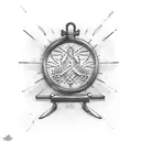 baking equipment and violin  tattoo design idea