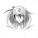 itachi touching Sasukes Forehead tattoo design idea