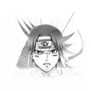 itachi touching Sasukes Forehead tattoo design idea