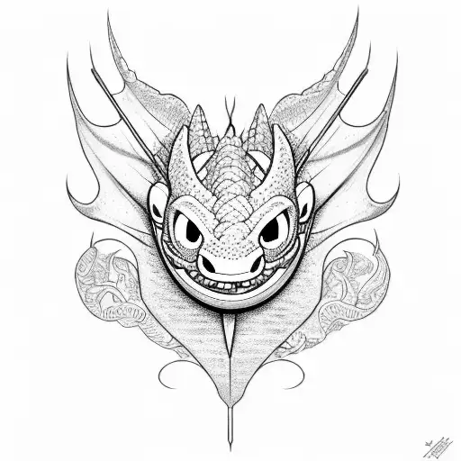 toothless the dragon tattoo design idea