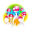 Psychedelic Mushroom Squid tattoo design idea