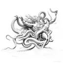 Perseus attacks Medusa tattoo design idea