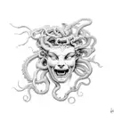 Perseus attacks Medusa tattoo design idea