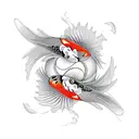 Two Koi Fish Spinning in Ying and Yang Pattern tattoo design idea