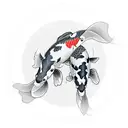 Two Koi Fish Spinning in Ying and Yang Pattern tattoo design idea