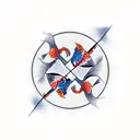 Two Koi Fish Spinning in Ying and Yang Pattern tattoo design idea