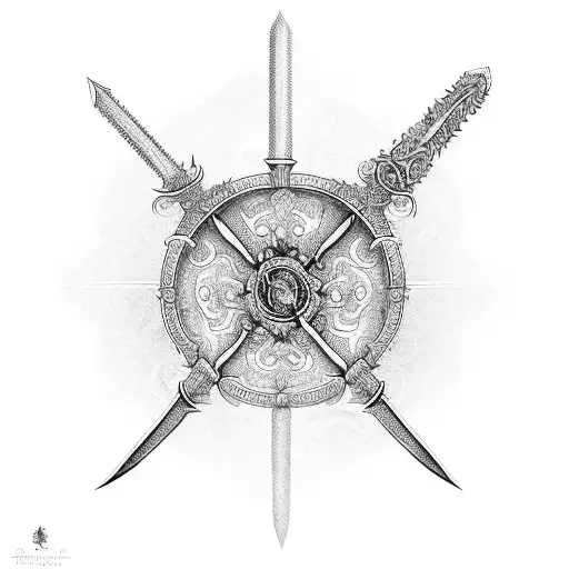 A detailed and intricate design of the sword Narsil with El Señor de los Anillos written in elegant script underneath tattoo design idea