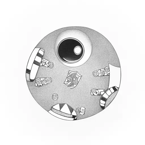 deck of cards, 8 ball, chess figuers and poker chips tattoo design idea