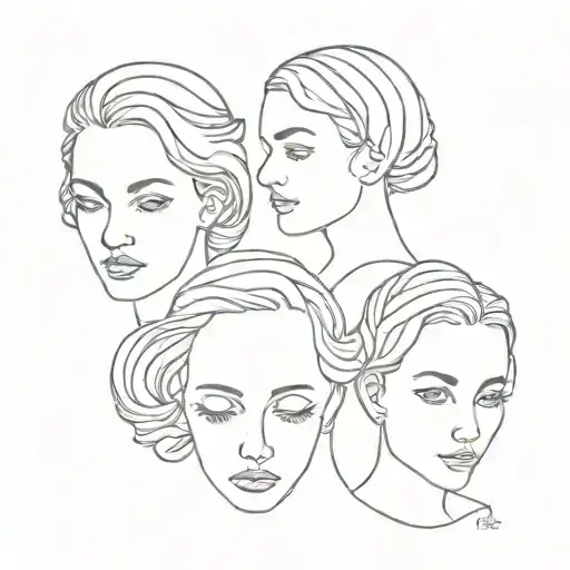 3 sisters tattoo design idea