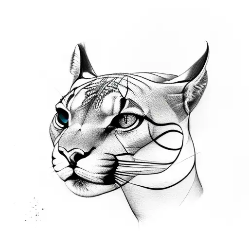 dangerous puma b/w tattoo tattoo design idea