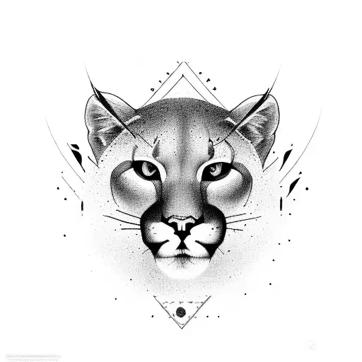 dangerous cougar b/w tattoo tattoo design idea