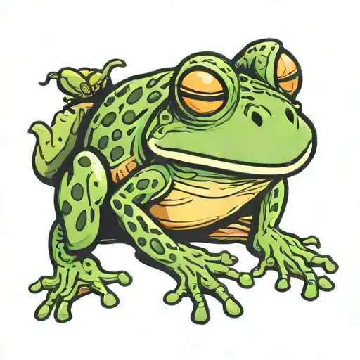 frog cartoon character tattoo design idea